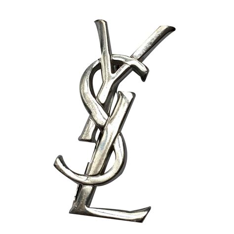 broche yves saint laurent argent